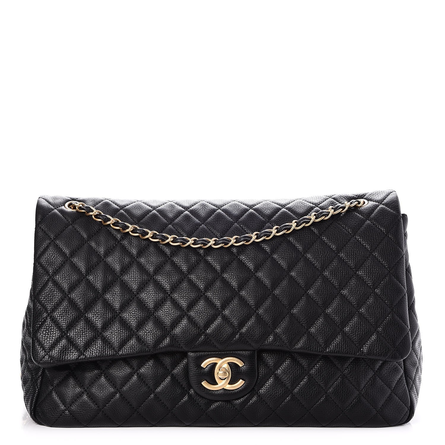 Chanel Calfskin Quilted XXL Travel Flap Bag Black 1 of 8