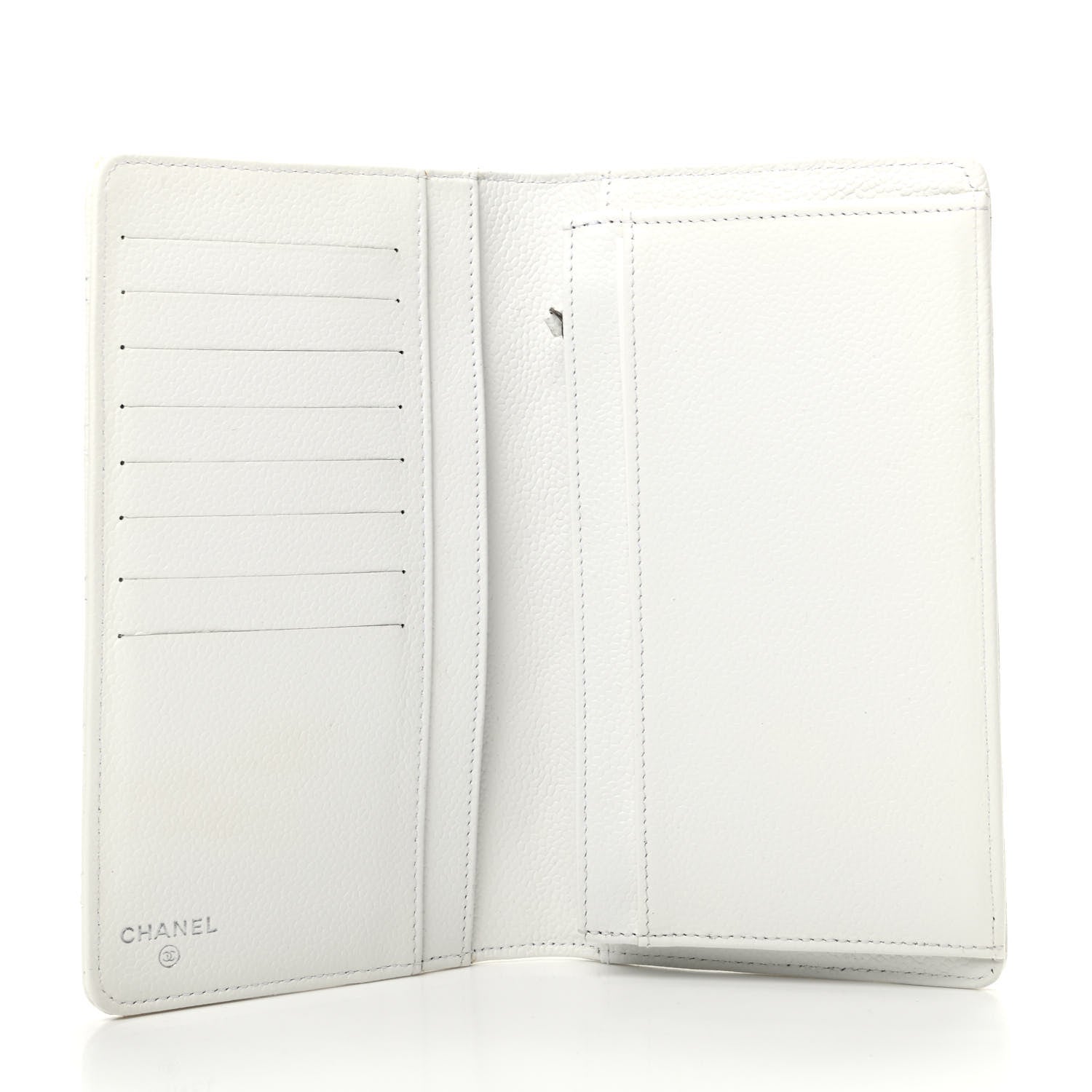 Chanel Caviar Quilted Yen Wallet White 5 of 7