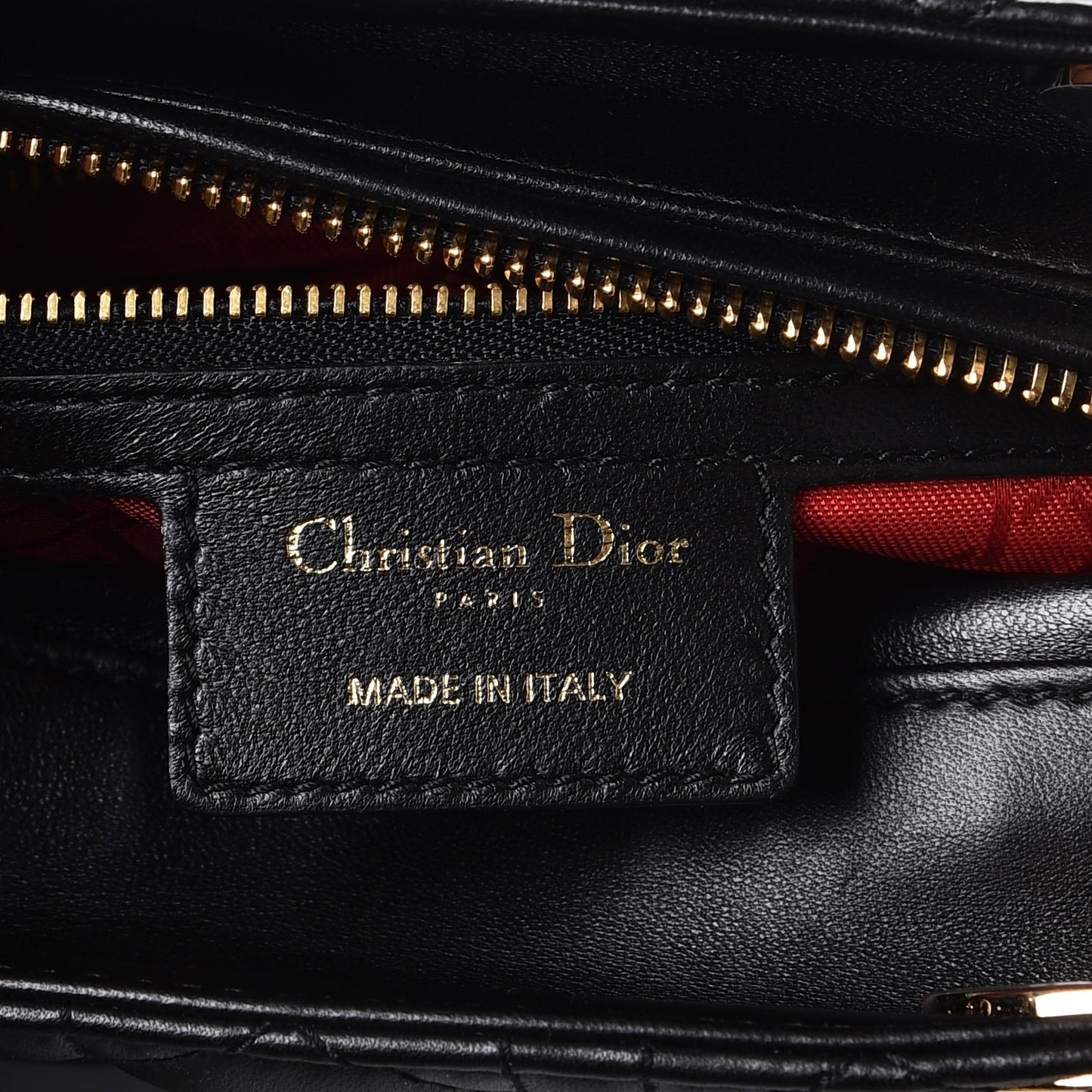 Lambskin Cannage Medium Lady Dior Black
