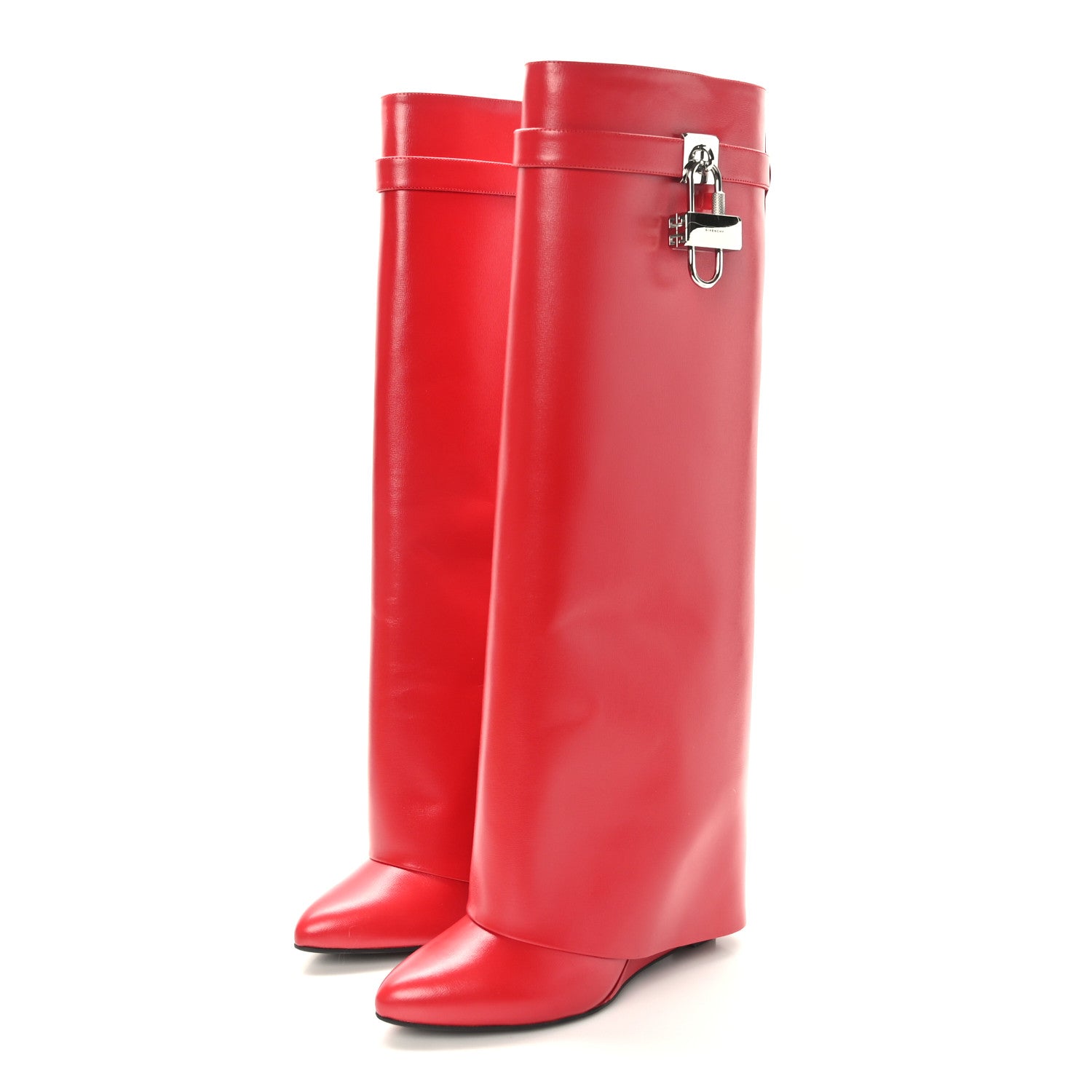 Givenchy Calfskin Shark Lock Pant Boots 41 Red 3 of 7