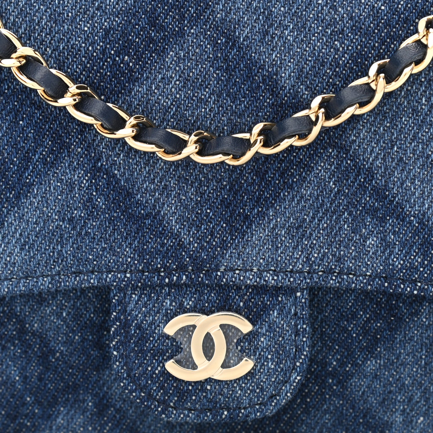 Chanel Denim Printed Belt Bag Dark Blue 8 of 11