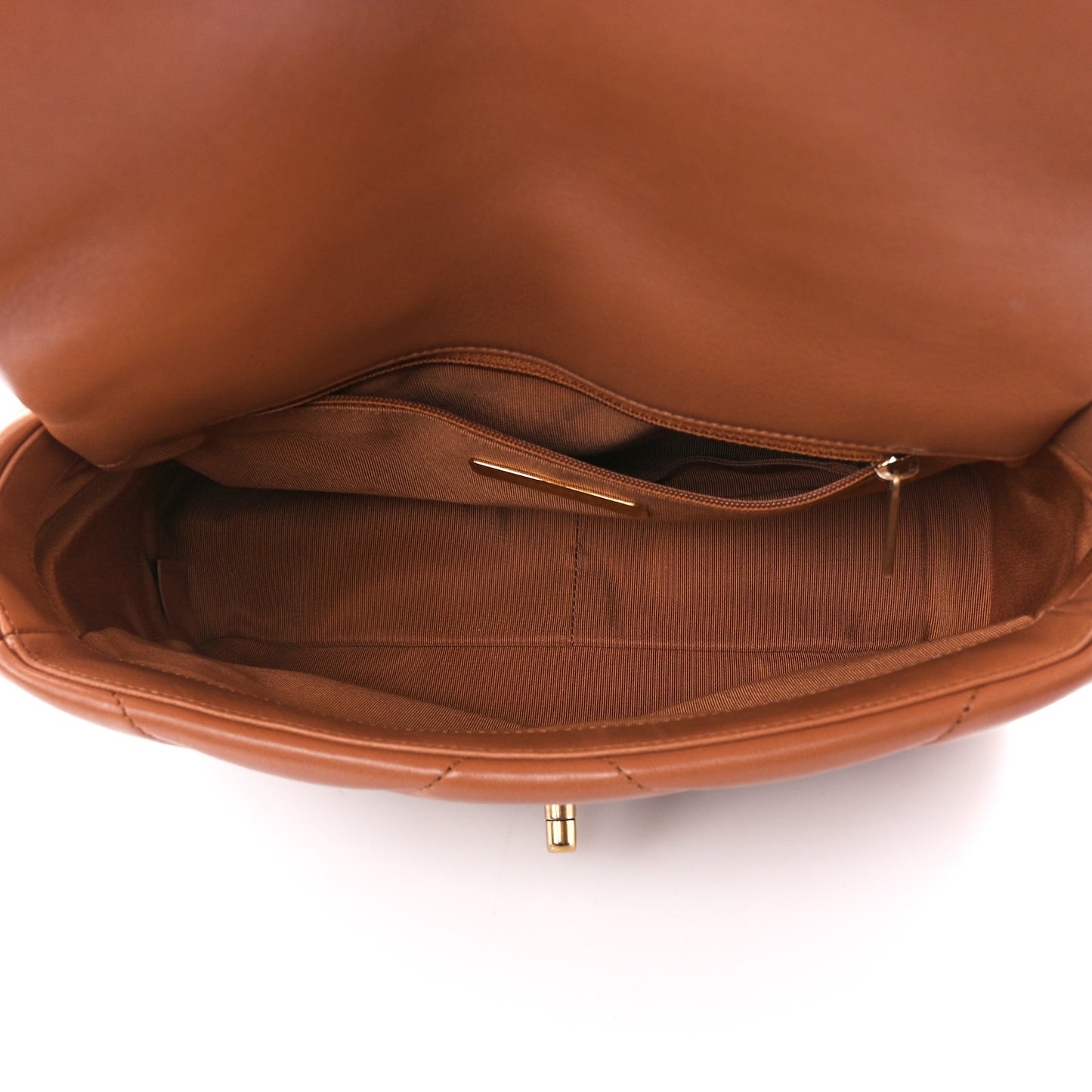 Lambskin Quilted Medium Chanel 19 Flap Brown