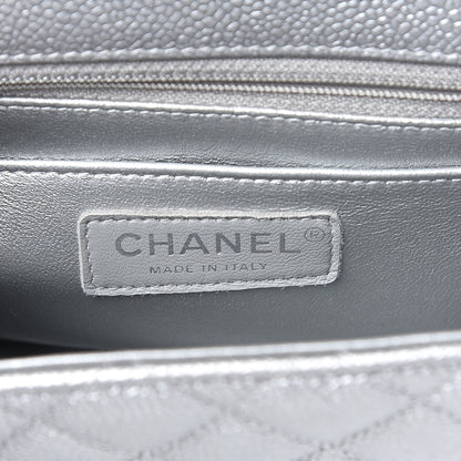 Chanel Metallic Caviar Quilted Mini Square Flap Silver 6 of 10