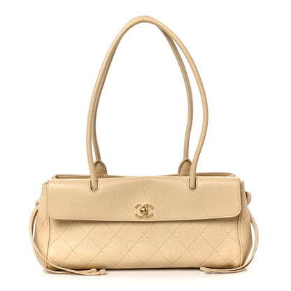 Chanel Grained Calfskin Stitched Urban Essentials Small Shopping Bag Beige 1 of 11