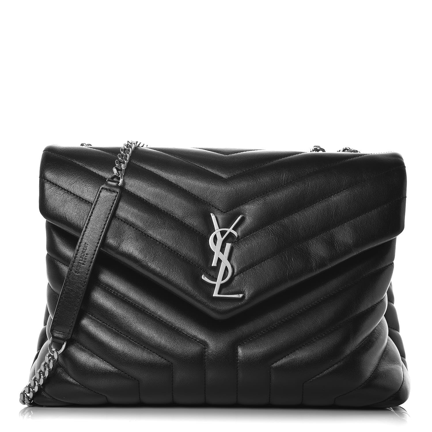 Saint Laurent Calfskin Y Quilted Monogram Medium Loulou Chain Satchel Black 1 of 7