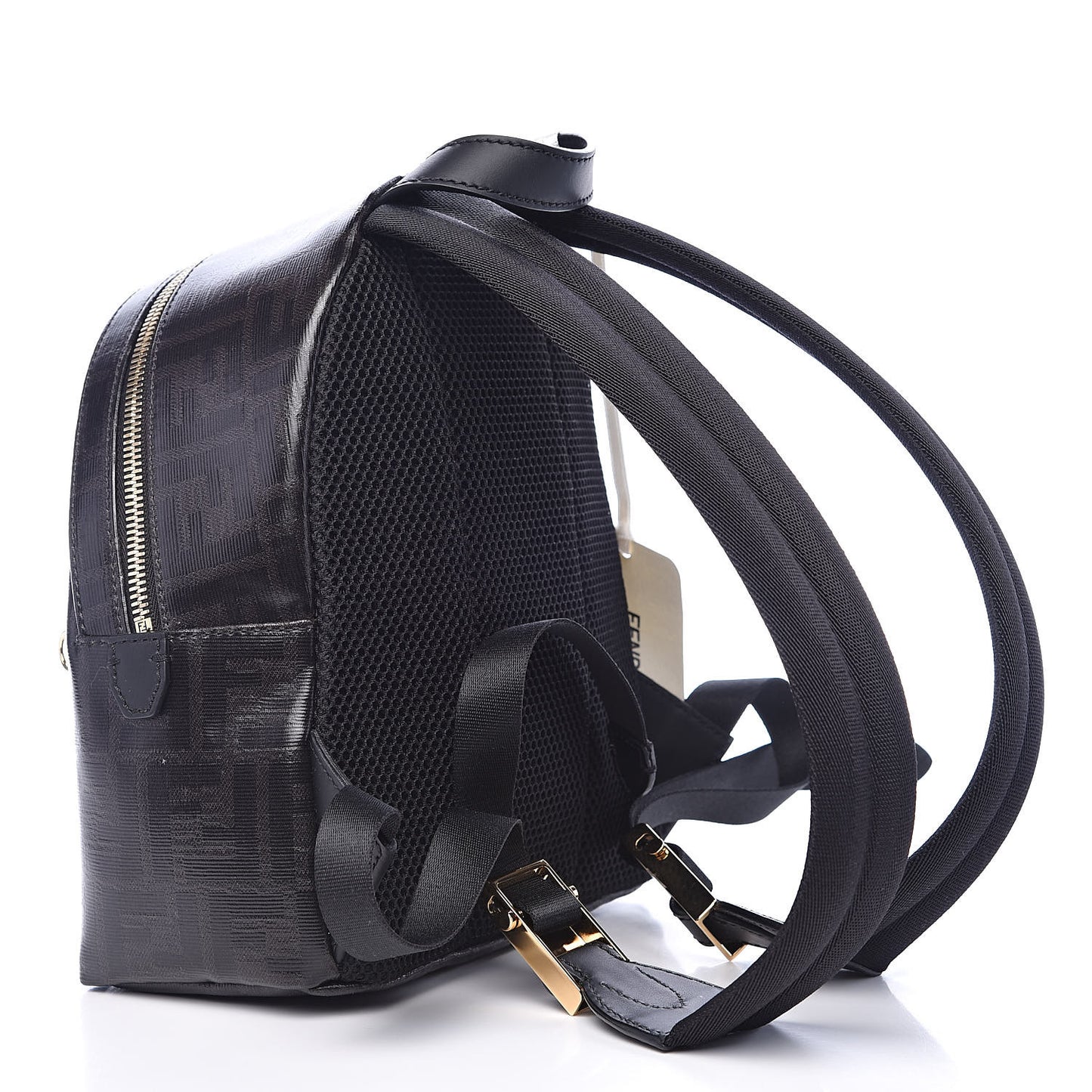X FILA Glazed Fabric Vitello Century FF 1974 Mania Mini Backpack Black White