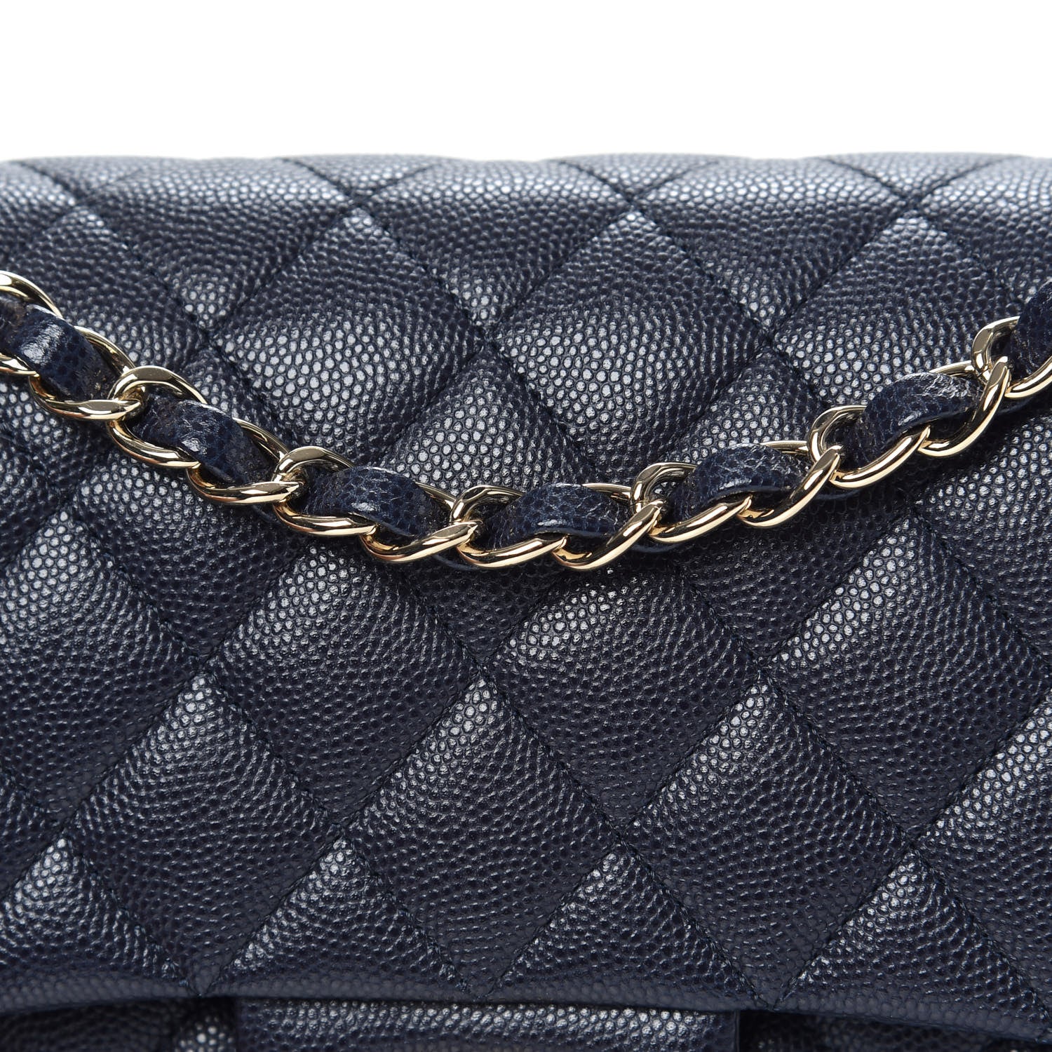 Chanel Caviar Quilted Medium Double Flap Navy 8 of 11