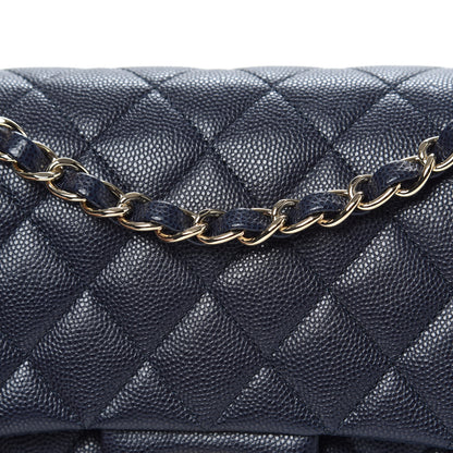 Chanel Caviar Quilted Medium Double Flap Navy 8 of 11