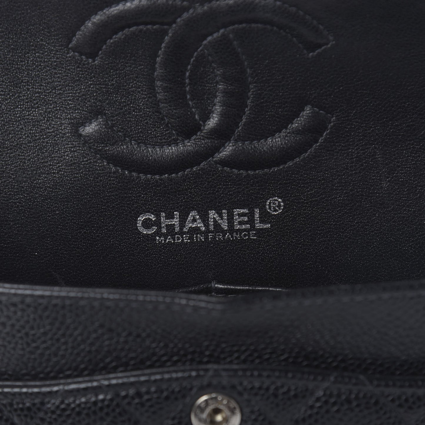Caviar Quilted Small Double Flap Black