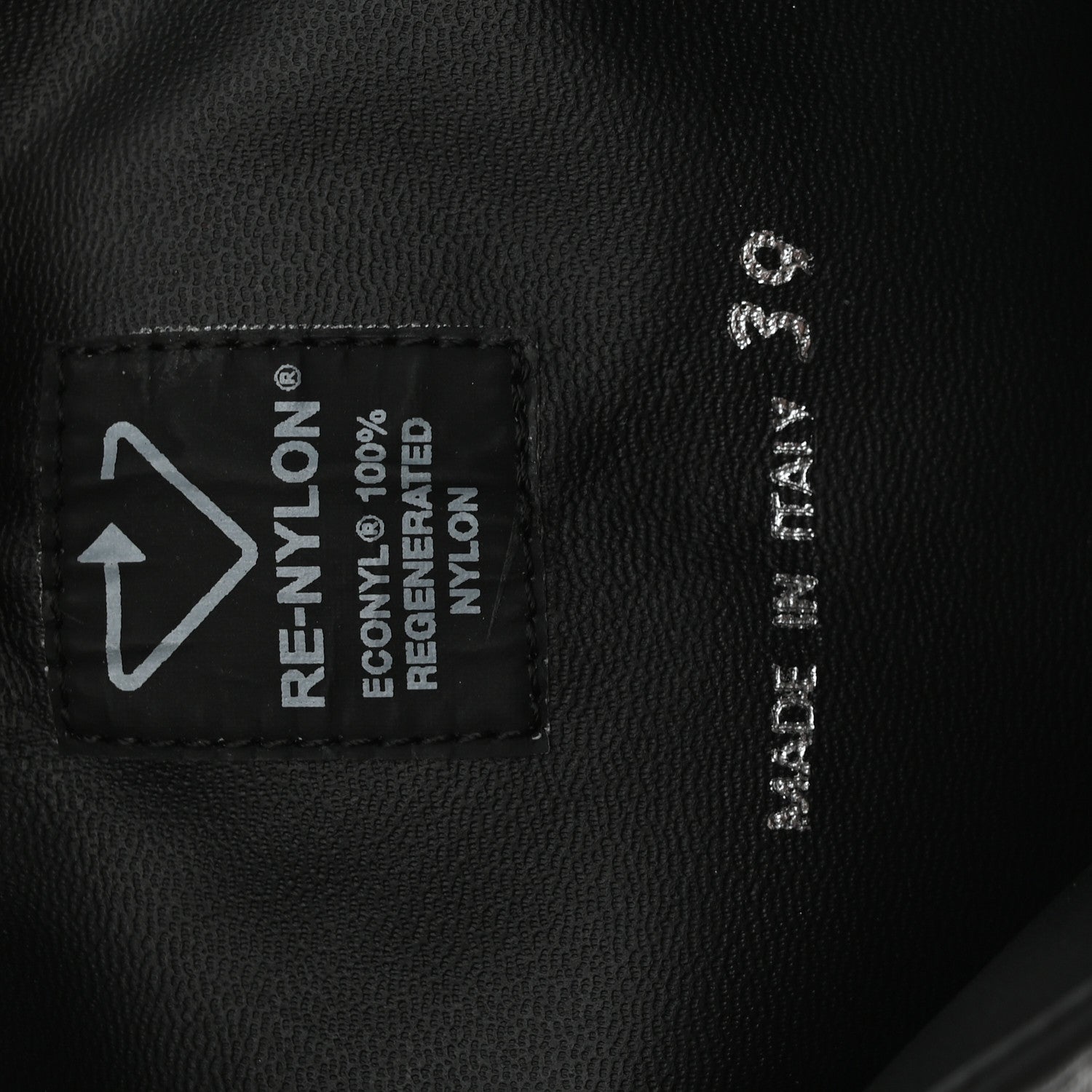 Prada Spazzolato Rois Re-Nylon Metal Triangle Logo Monolith Pouch Pocket 55mm Tall Boots 39 Black 8 of 8