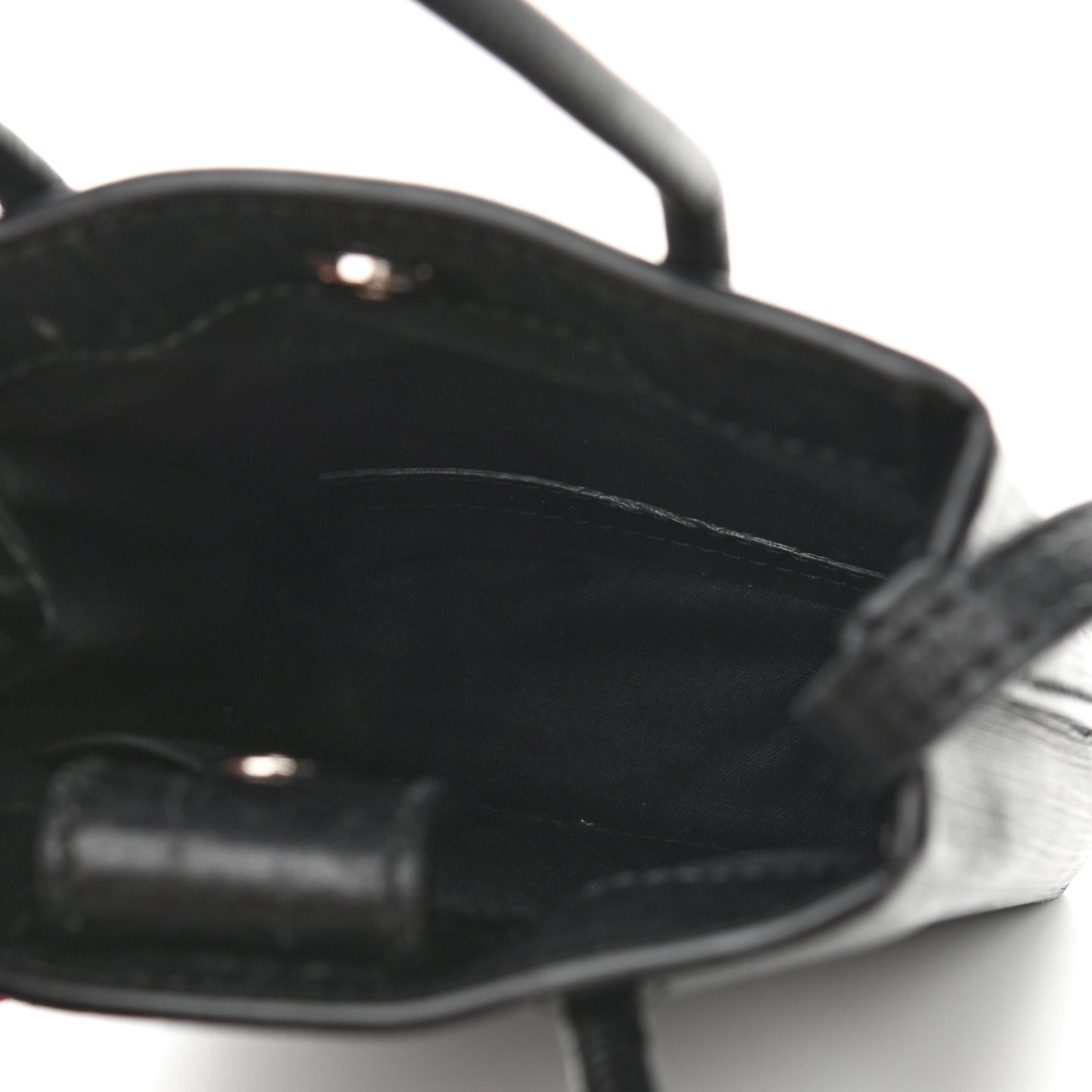 Squared Calfskin Logo Shopping Phone Holder Bag Black