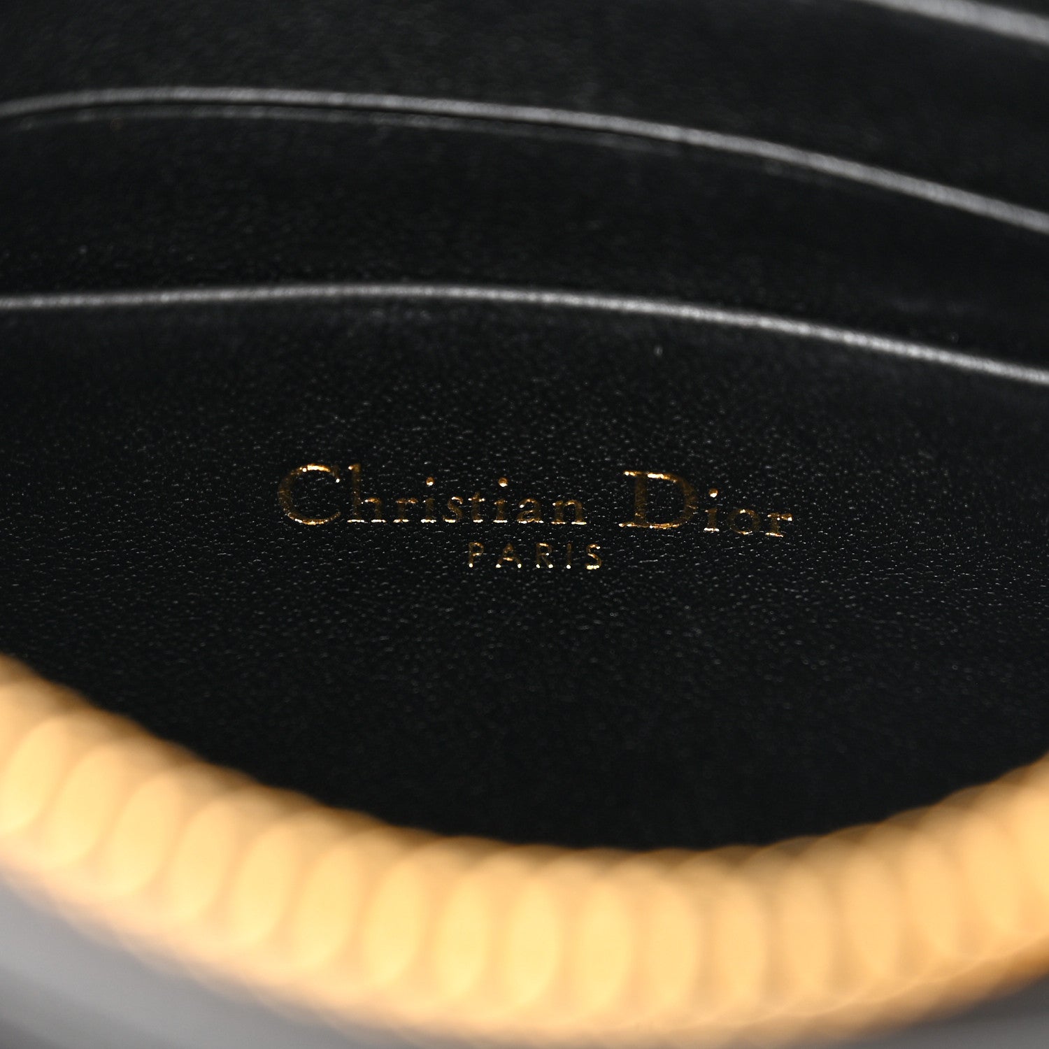 Christian Dior Calfskin Cannage Caro Zipped Pouch With Chain Black 6 of 11