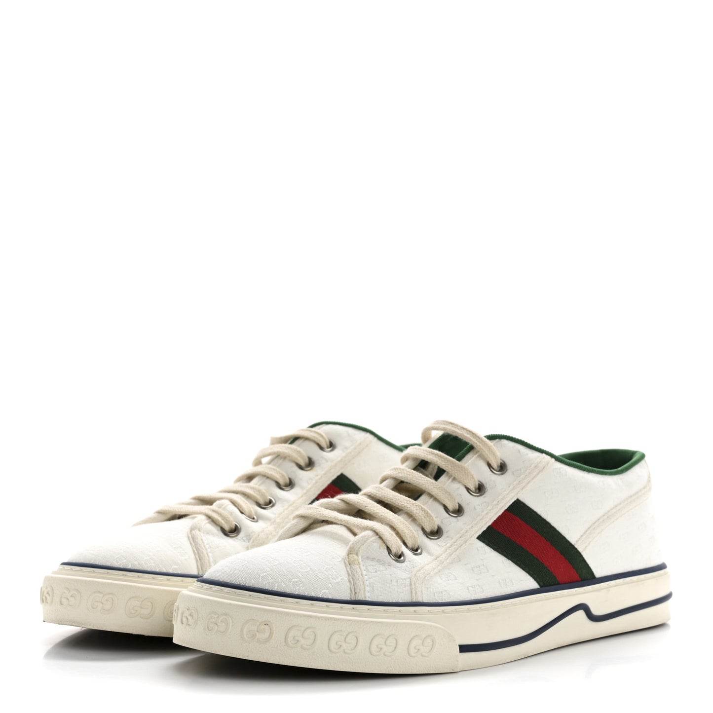 Jacquard Mini GG Monogram Web Mens 1977 Tennis Sneakers 7 White