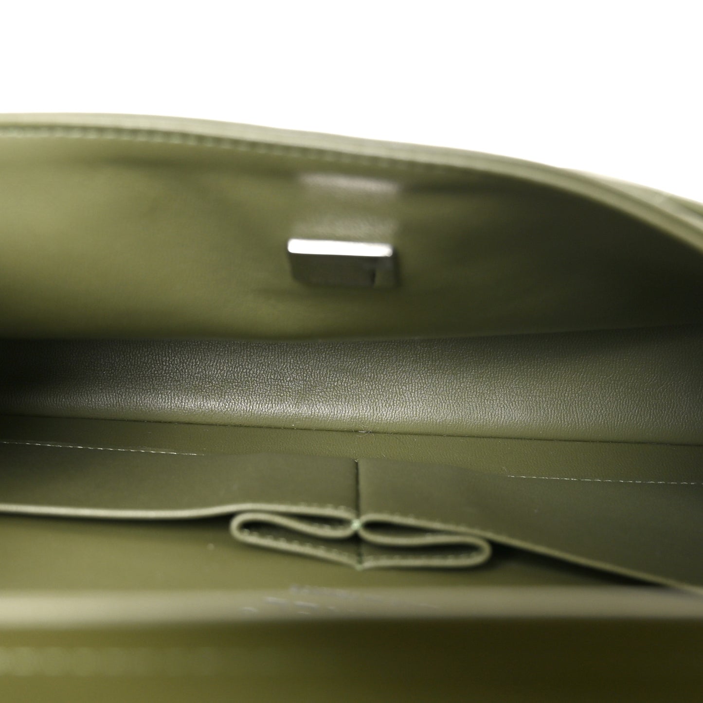 Lambskin Quilted Medium Double Flap Green