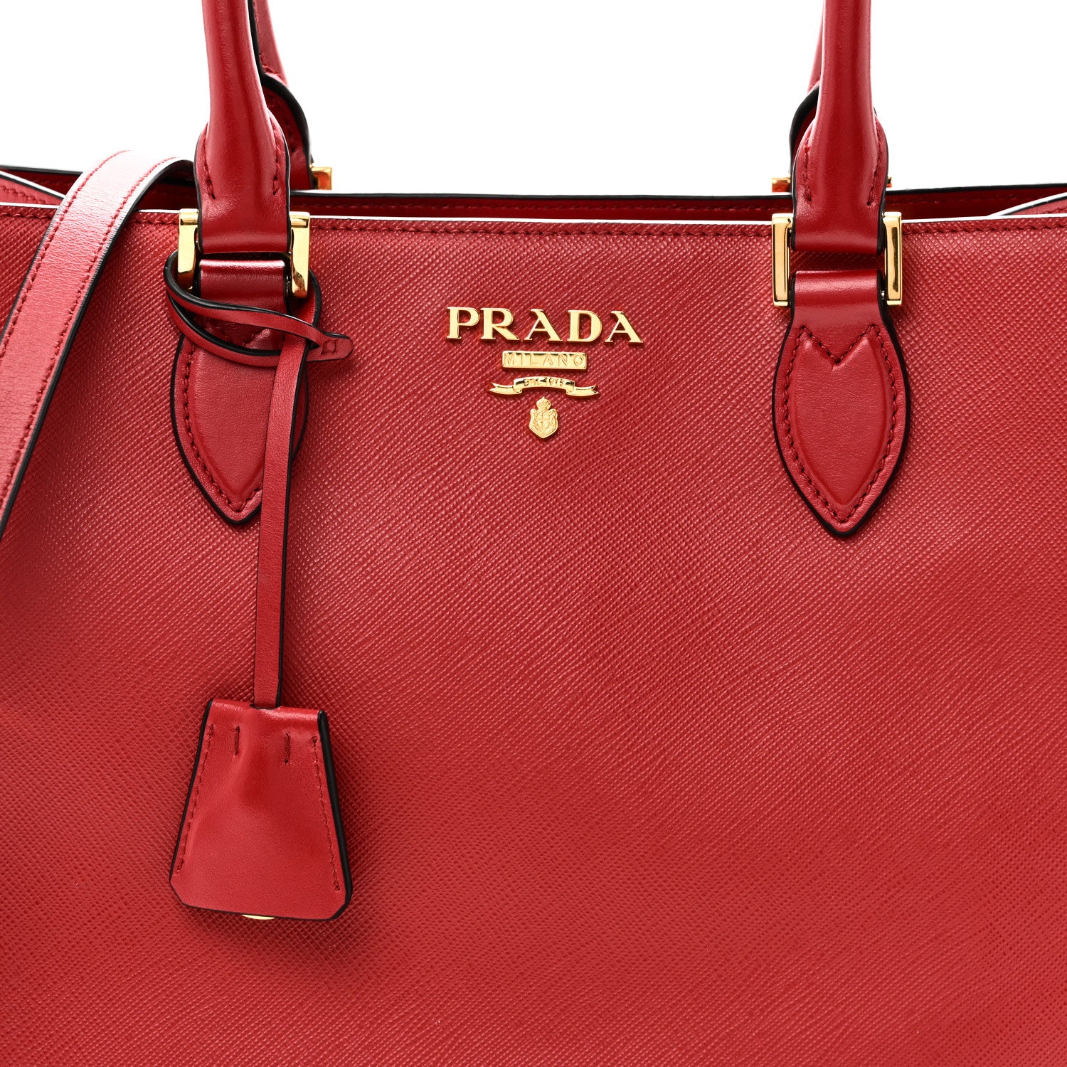 Prada Saffiano Soft Calfskin Large Tote Fuoco 7 of 9