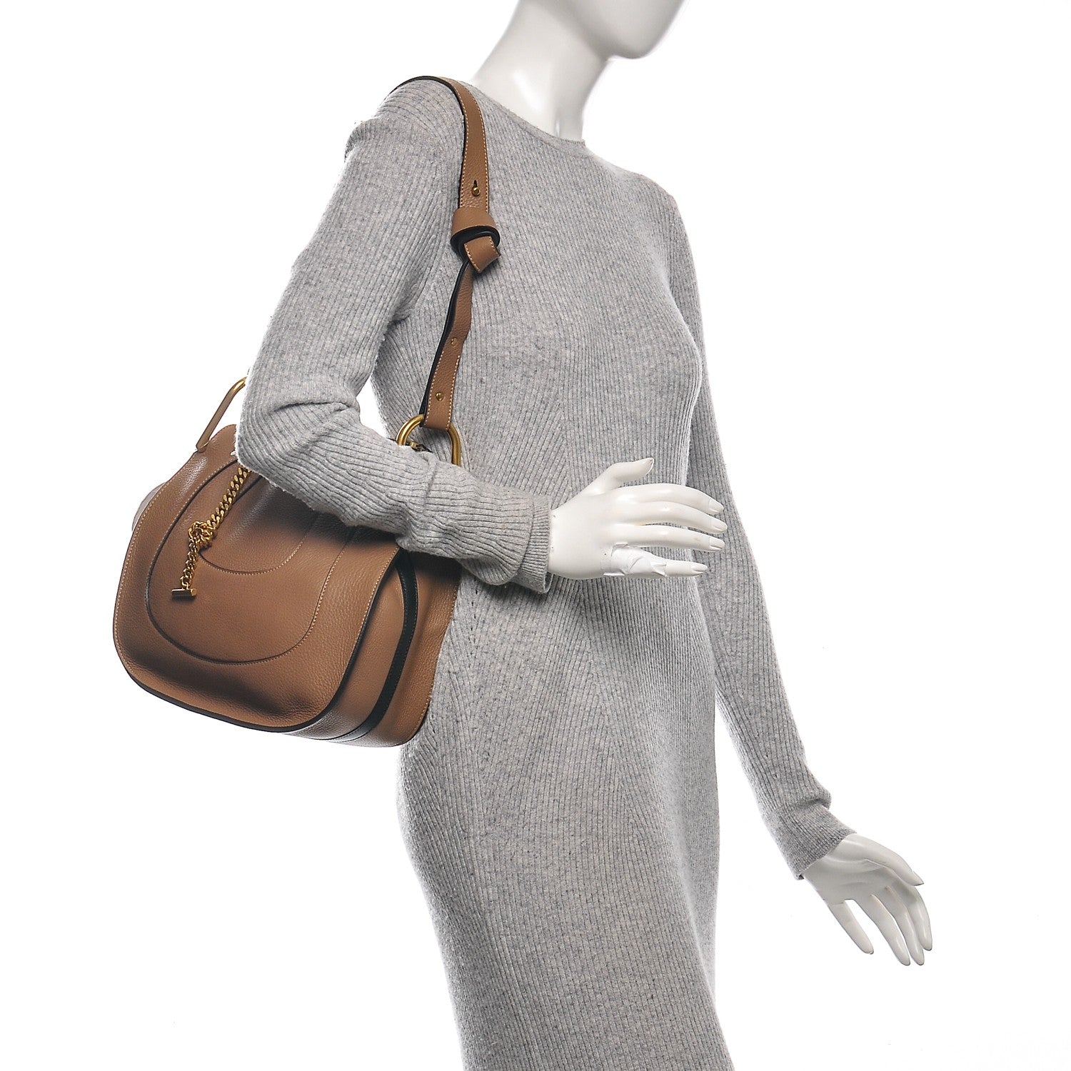 Chloe Grained Calfskin Small Hayley Hobo Nut 2 of 6