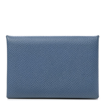 Hermes Epsom Calvi Card Case Bleu Agate 1 of 7