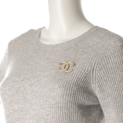 Chanel Crystal Large CC Brooch Gold 2 of 4