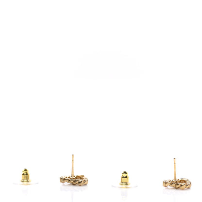 Chanel Pearl Crystal CC Heart Earrings Gold Multicolor 3 of 7