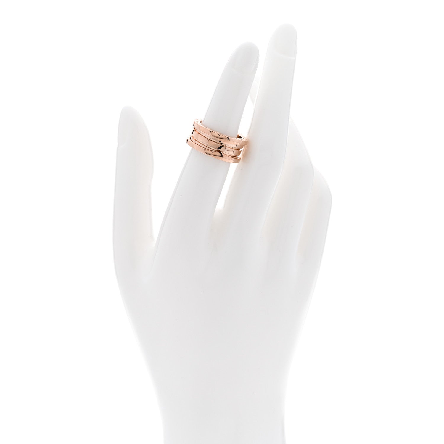 Bulgari 18K Rose Gold B.Zero1 Three-Band Ring 51 5.75 2 of 5