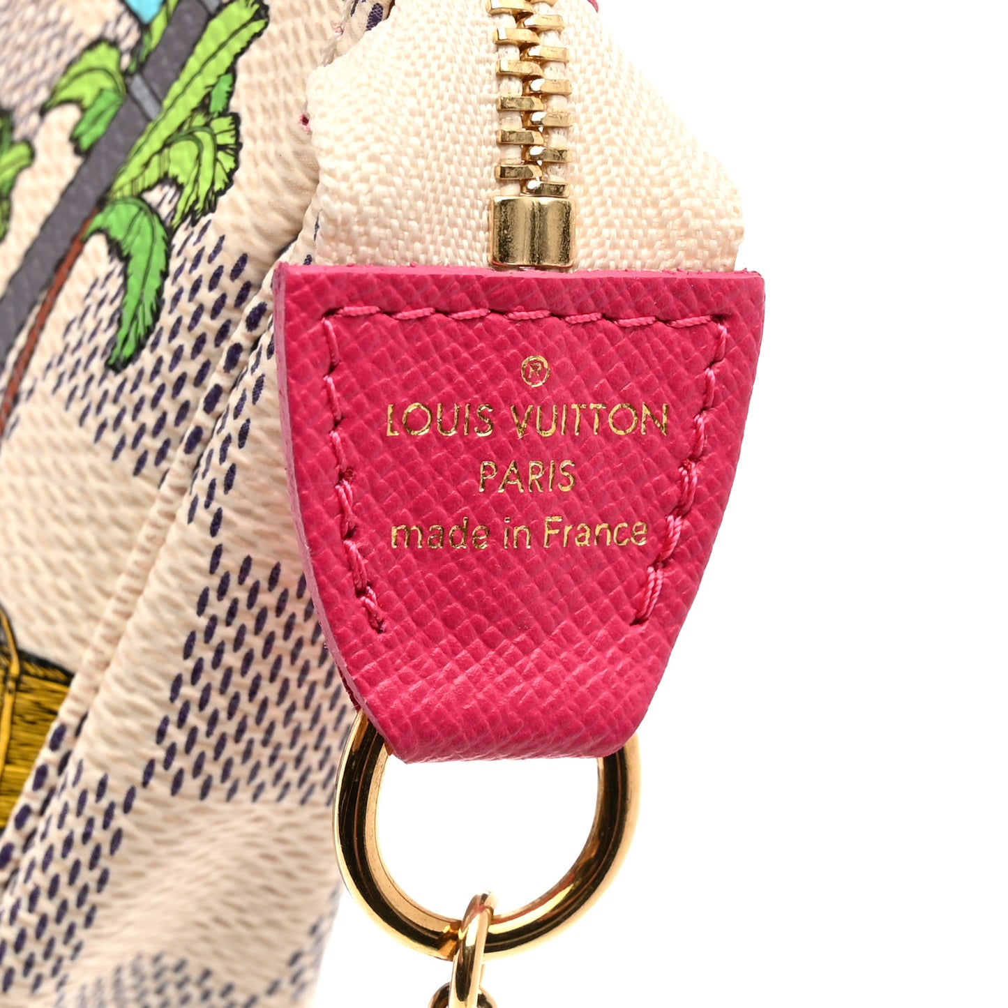 Damier Azur 2021 Christmas Animation Hollywood Mini Pochette Accessories Fuchsia