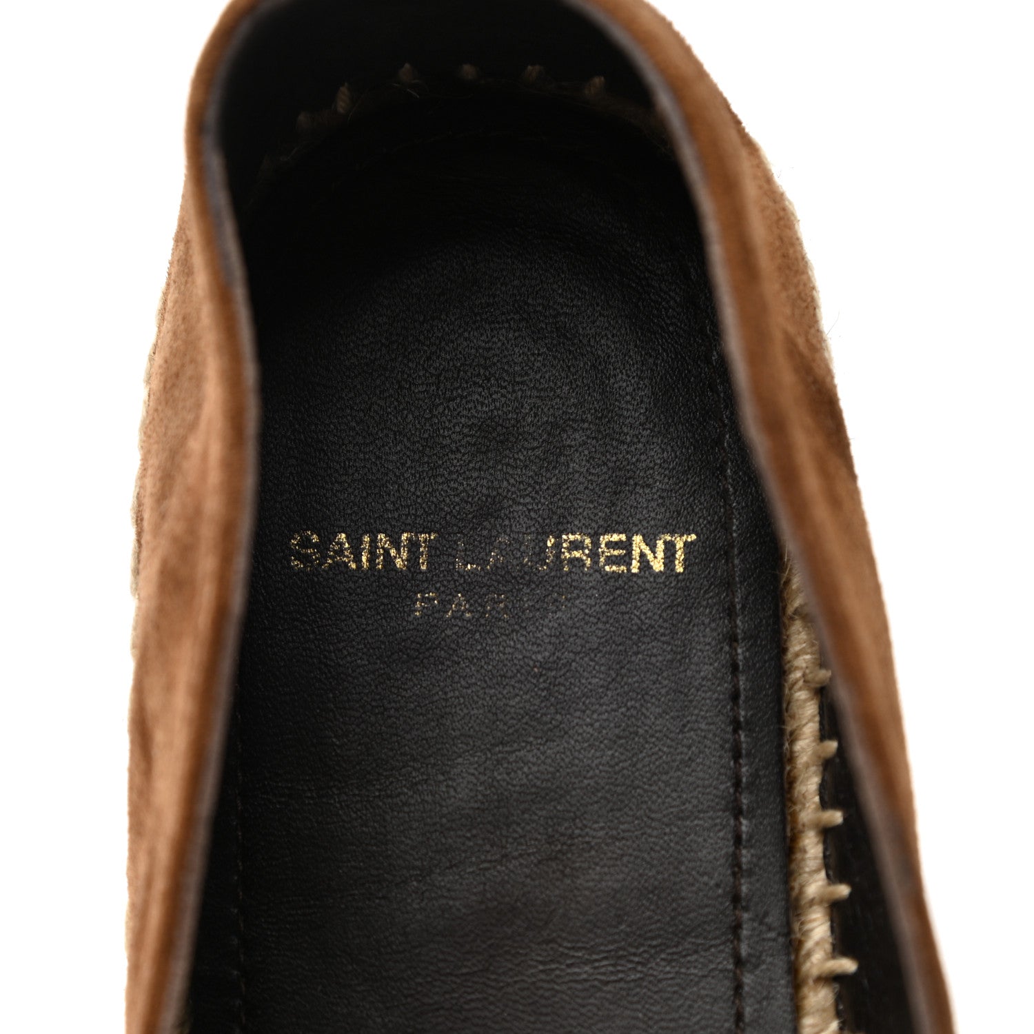 Saint Laurent Suede Monogram Espadrilles 36.5 Brown 7 of 9
