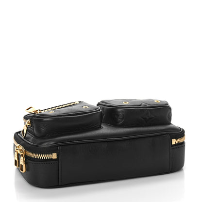 Louis Vuitton Calfskin Monogram Embossed Utility Bag Black 4 of 8