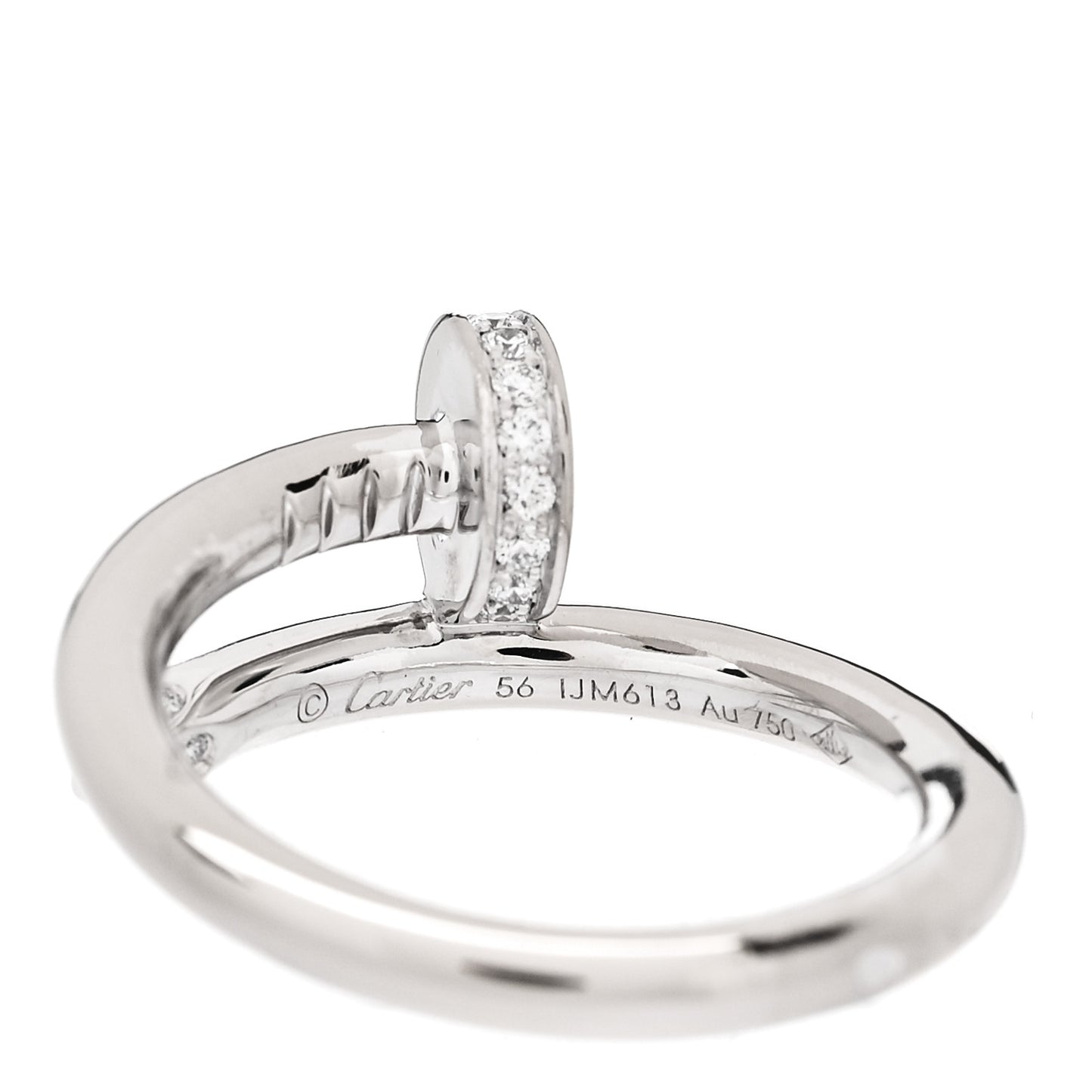 18K White Gold Diamond Juste Un Clou Ring 56 7.5