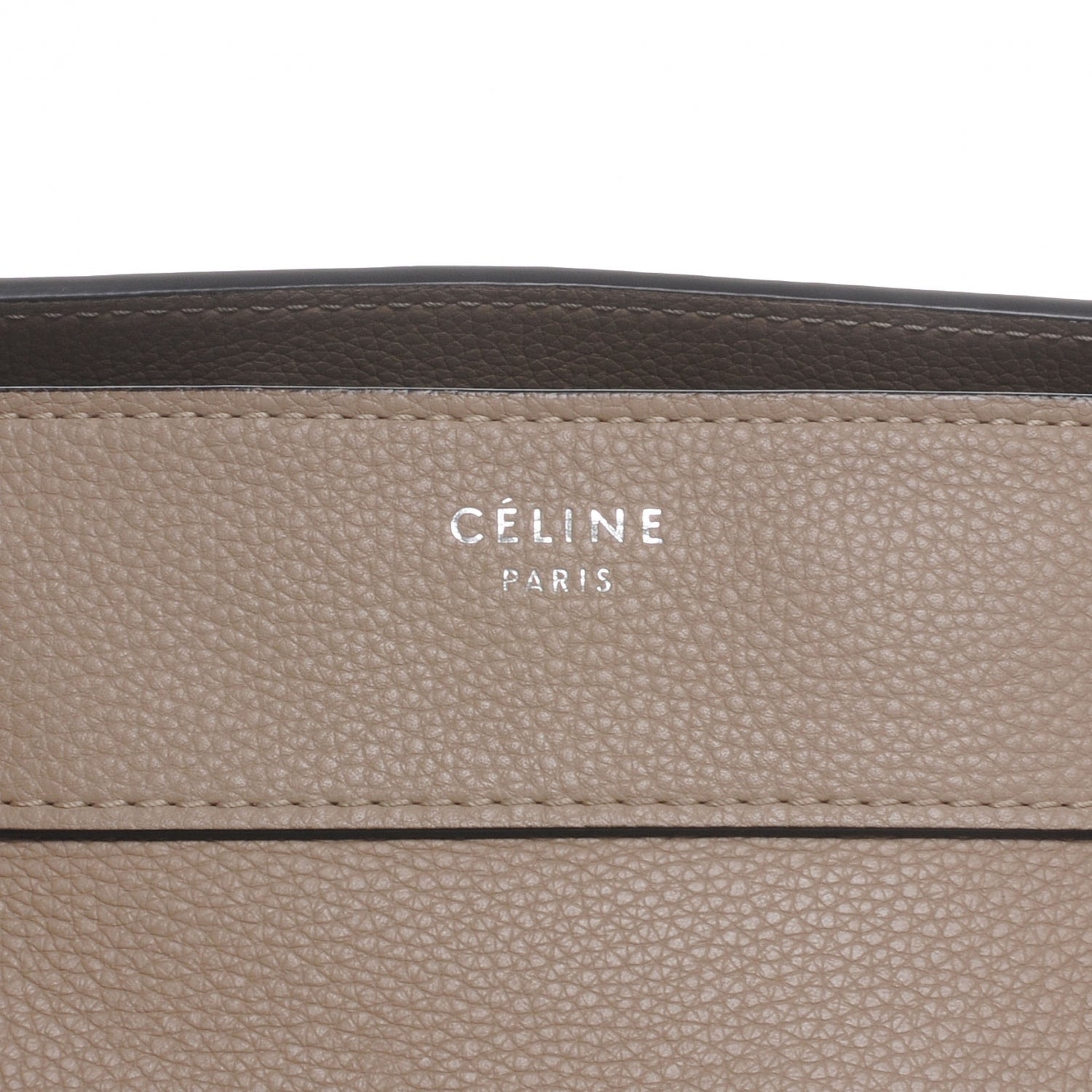 Celine Drummed Leather Shoulder Luggage Dune 3 of 8