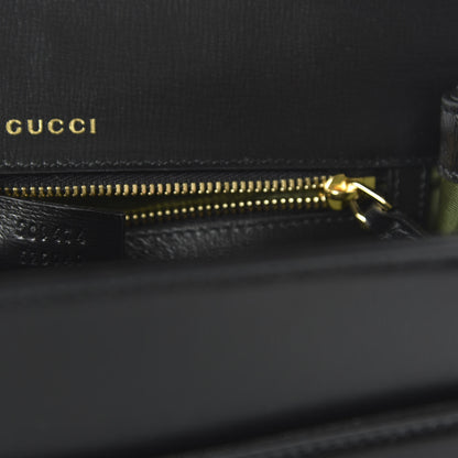 Gucci Textured Calfskin Small Torchon GG Ring Shoulder Bag Black 9 of 10
