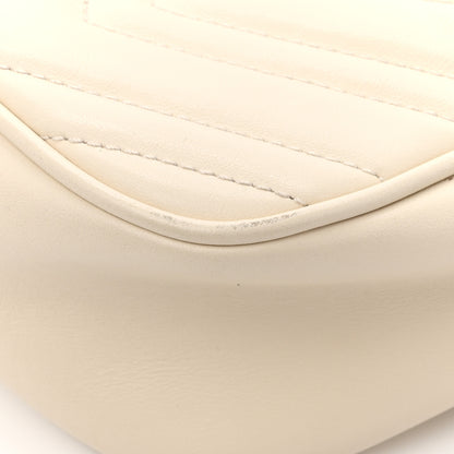 Gucci Calfskin Matelasse Small GG Marmont Chain Shoulder Bag White 12 of 13