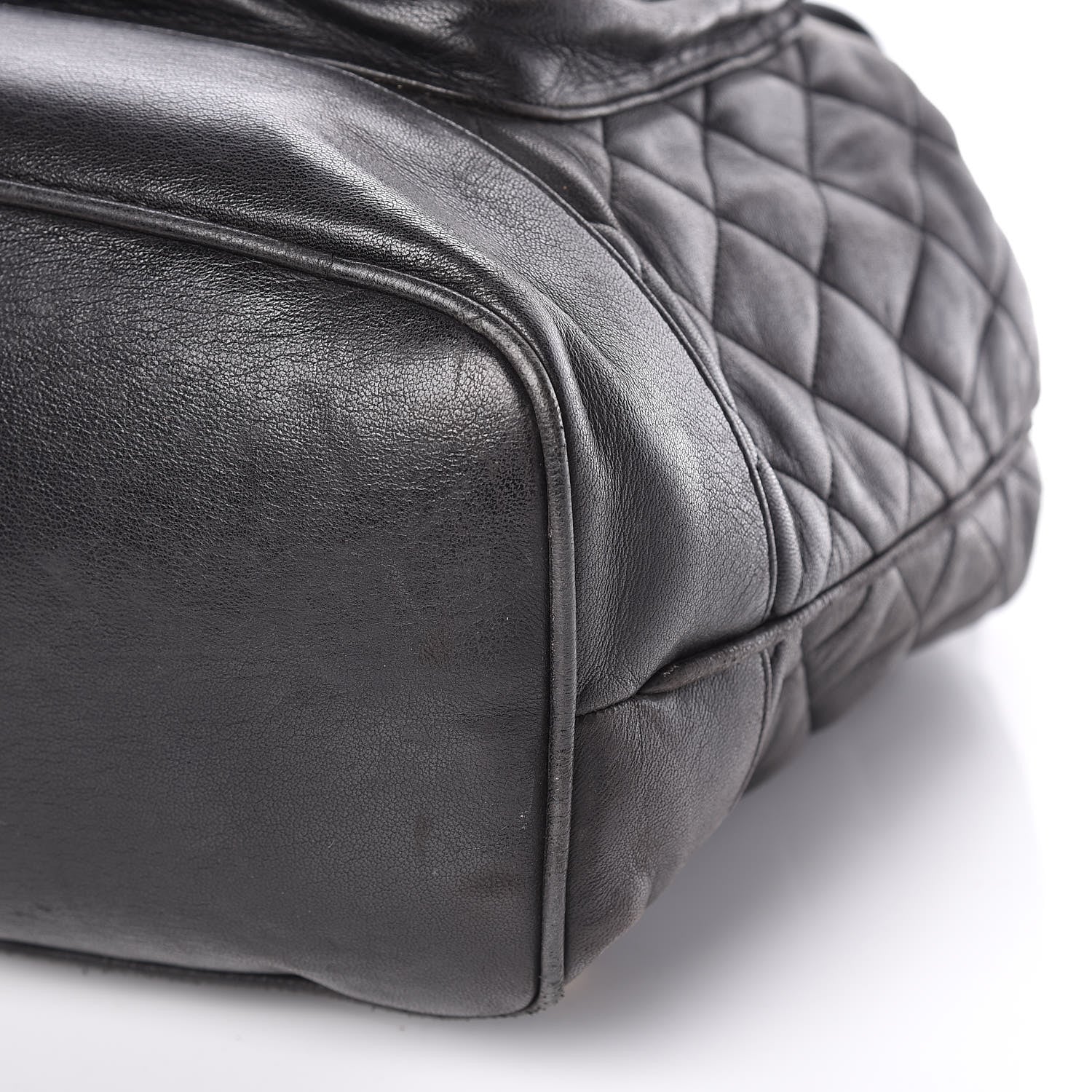 Chanel Lambskin Quilted Drawstring Backpack Black 13 of 15