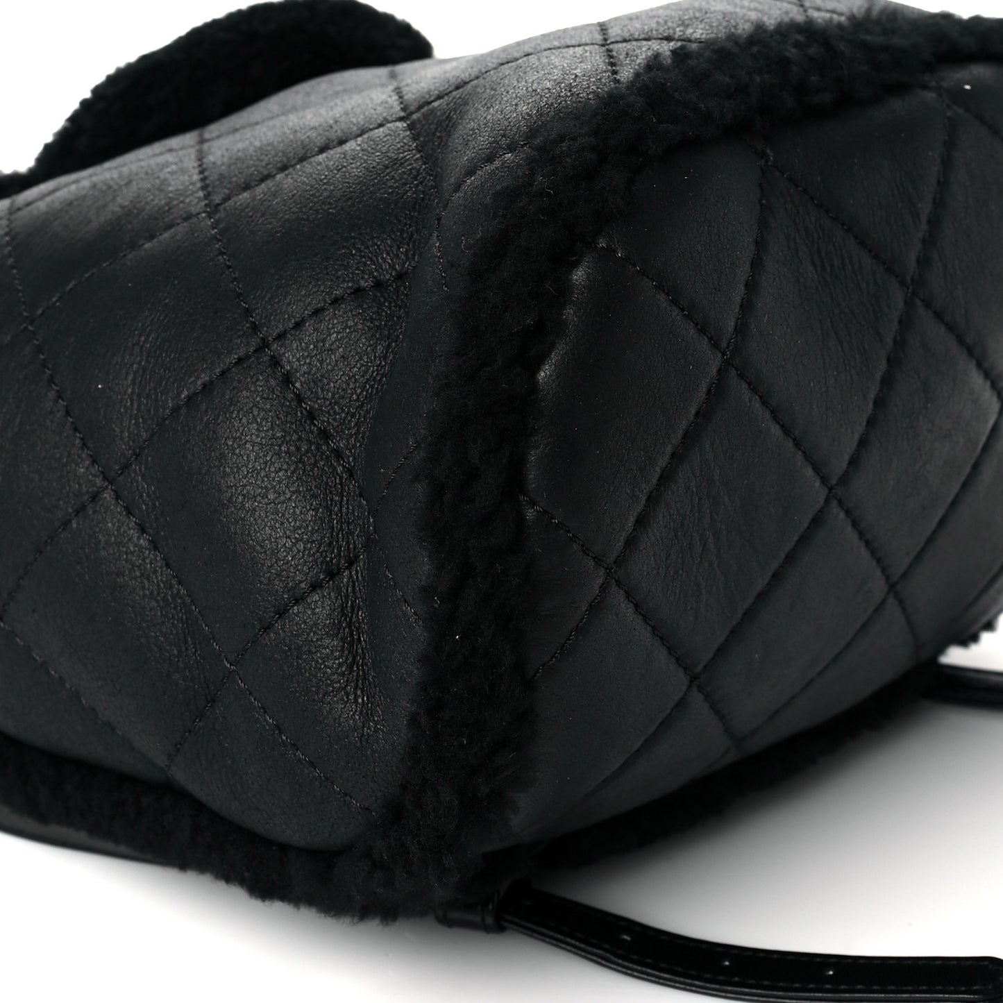 Lambskin Shearling Coco Neige Backpack Black