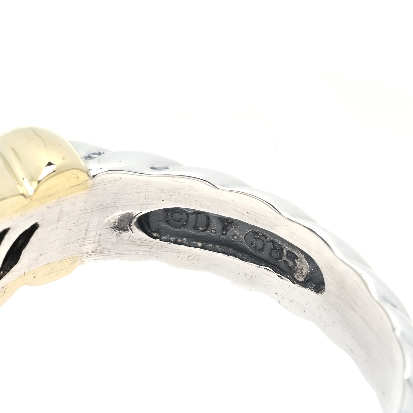 Sterling Silver 14K Yellow Gold Black Onyx 10mm Noblesse Ring 57 8