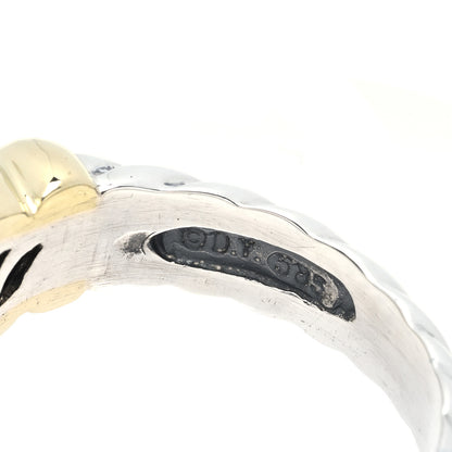 David Yurman Sterling Silver 14K Yellow Gold Black Onyx 10mm Noblesse Ring 57 8 5 of 5
