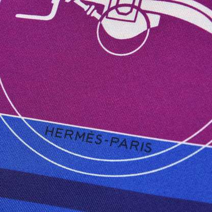 Hermes Silk Ex-Libris en Cravates Maxi Twilly Bougainvillier Cobalt Orange 5 of 6