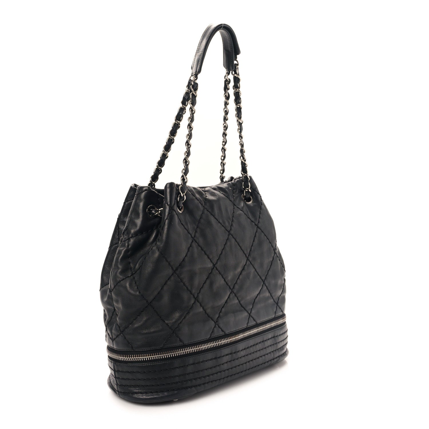 Chanel Lambskin Expandable Tote Black 3 of 9