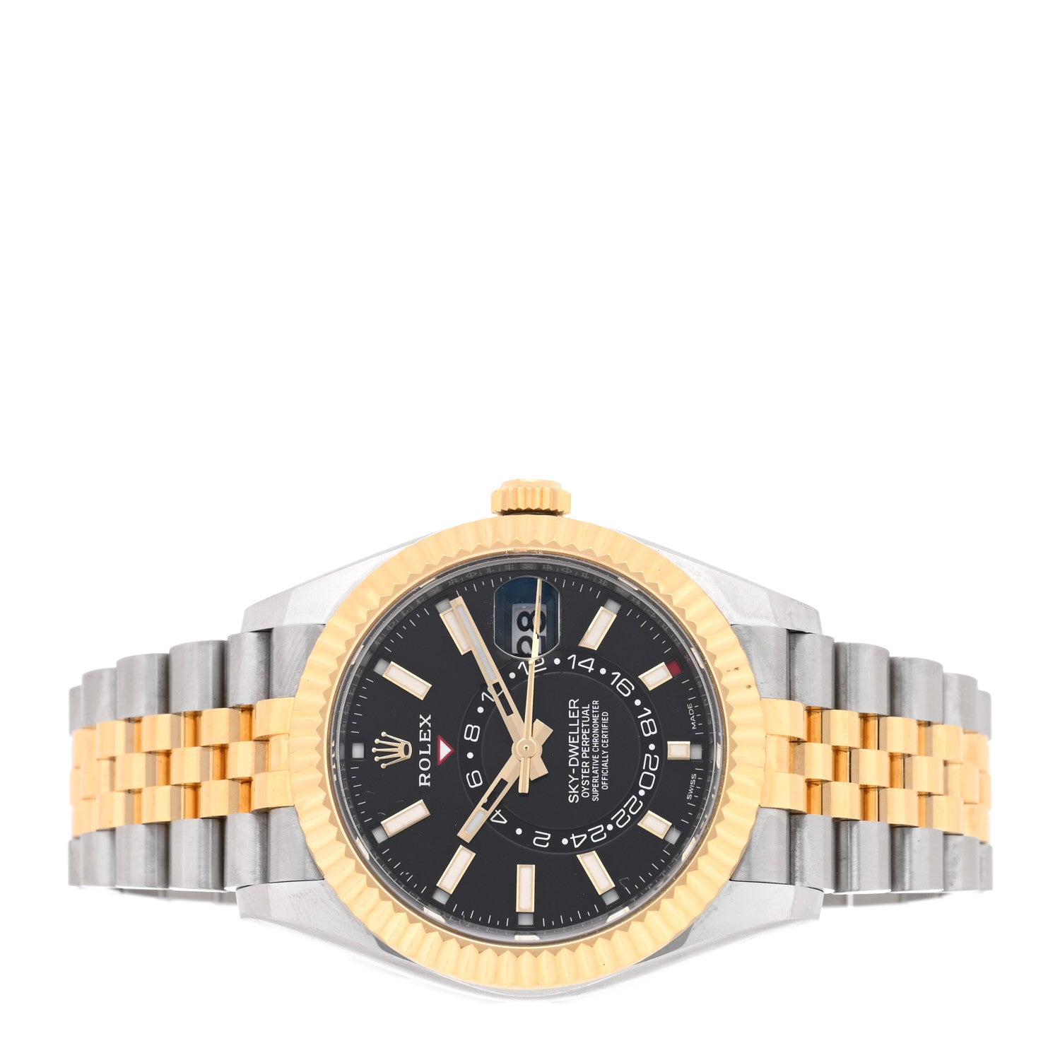 Rolex 18K Yellow Gold Stainless Steel 42mm Oyster Perpetual Sky-Dweller Watch Bright Black 326933 2 of 5