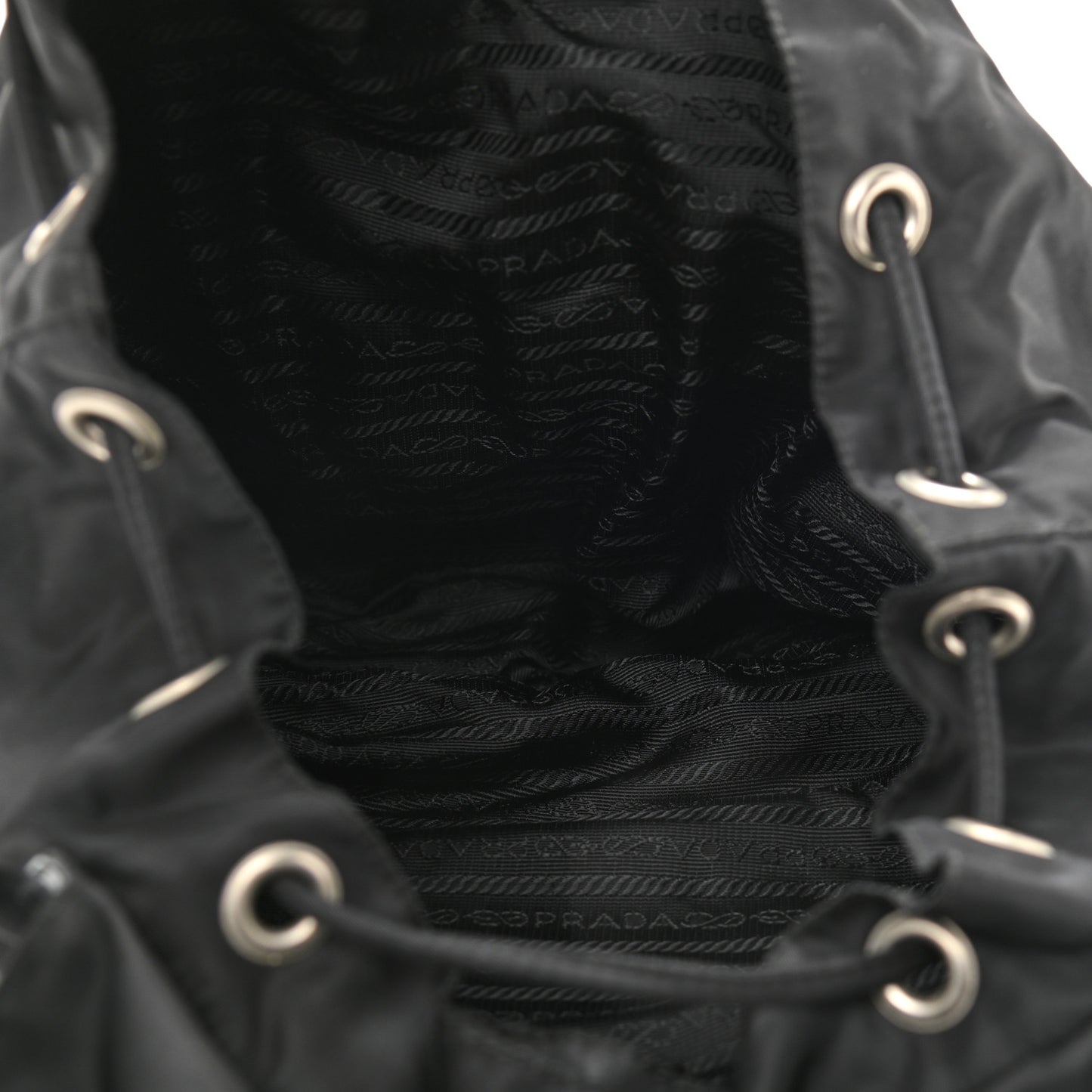 Tessuto Nylon Saffiano Medium Backpack Black