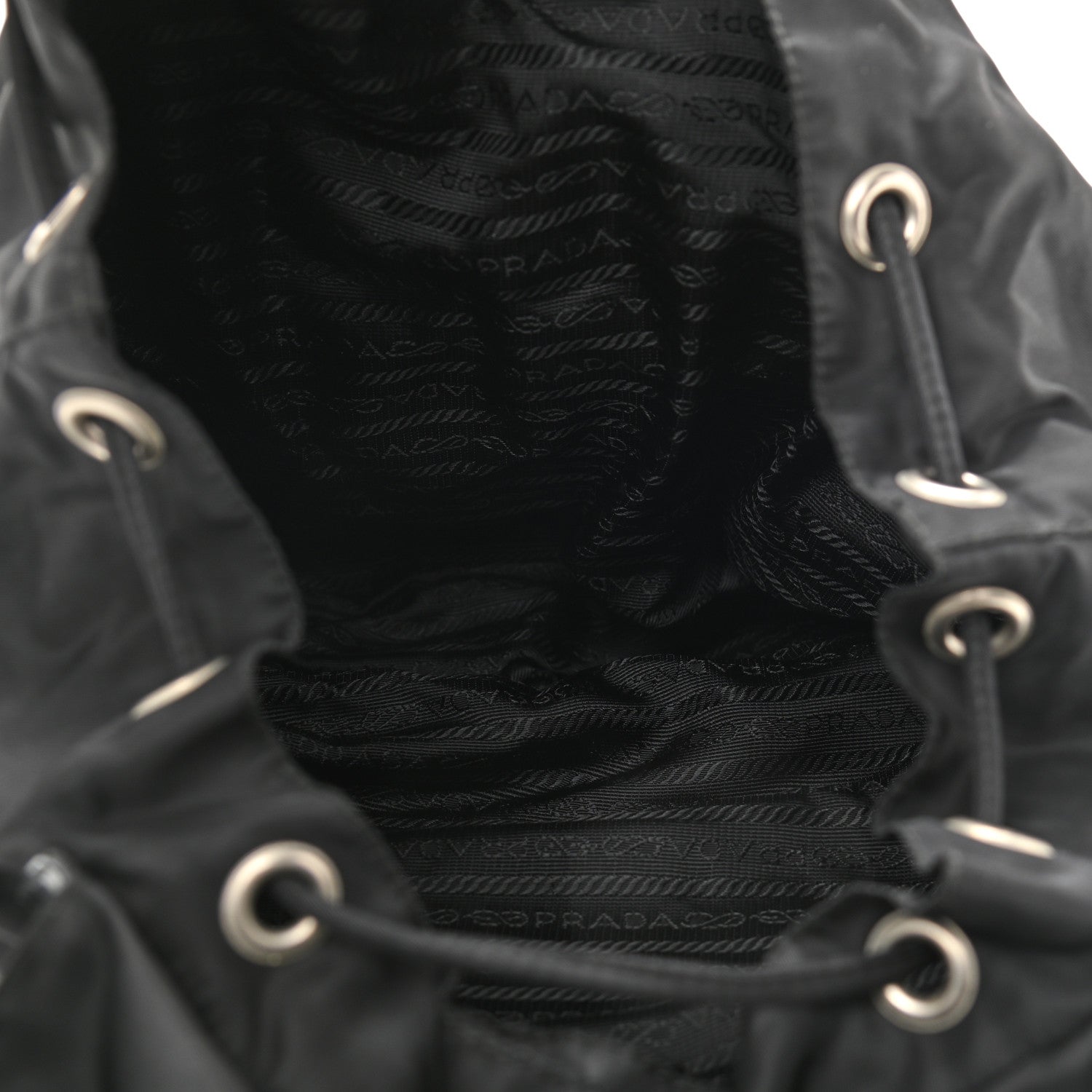 Prada Tessuto Nylon Saffiano Medium Backpack Black 7 of 9