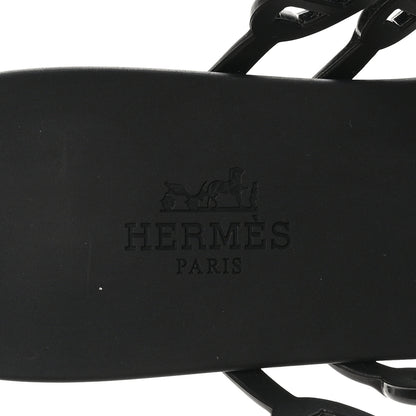 Hermes Rubber Chaine d'Ancre Island Sandals 38 Black 7 of 9