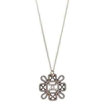 Chanel Crystal Strass Cross CC Necklace Gold 1 of 5
