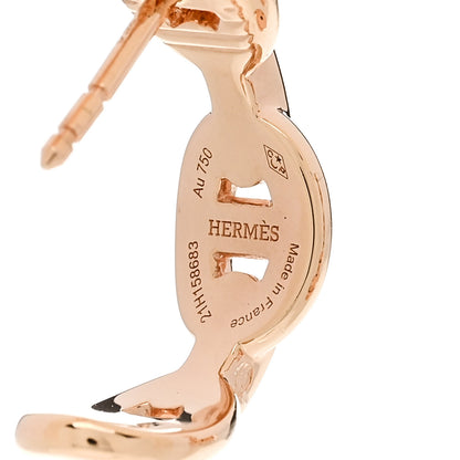 Hermes 18K Rose Gold Chaine d'Ancre Enchainee Earrings 4 of 5