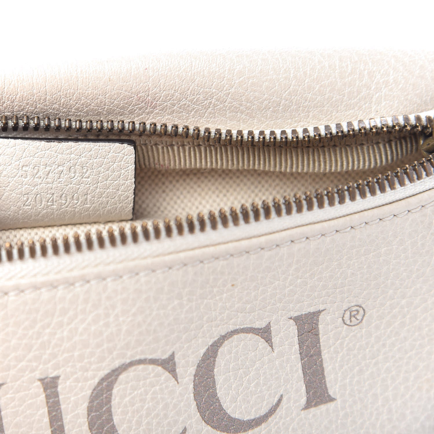 Gucci Grained Calfskin Small Logo Belt Bag White 9 of 10