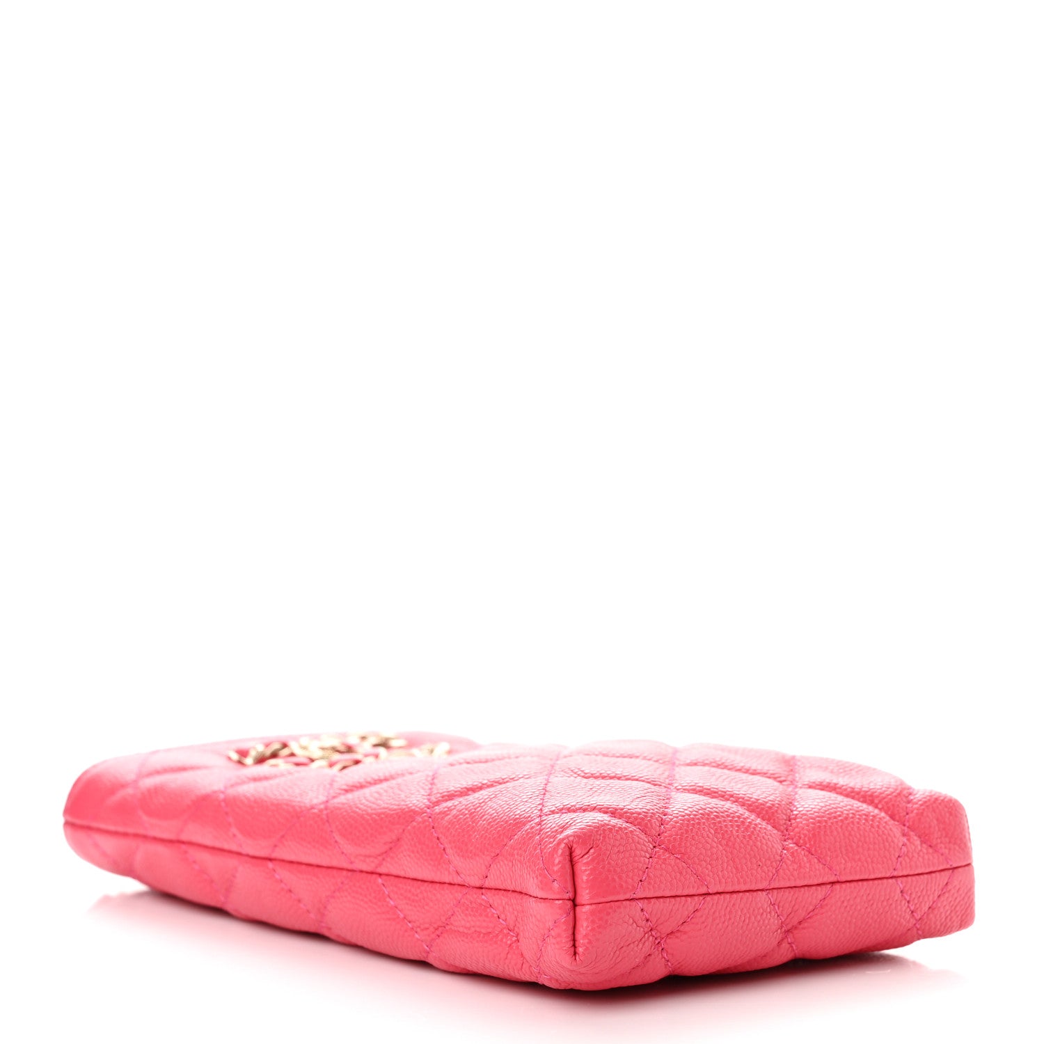 Chanel Caviar Quilted French New Wave Phone Holder With Chain Pink 4 of 12