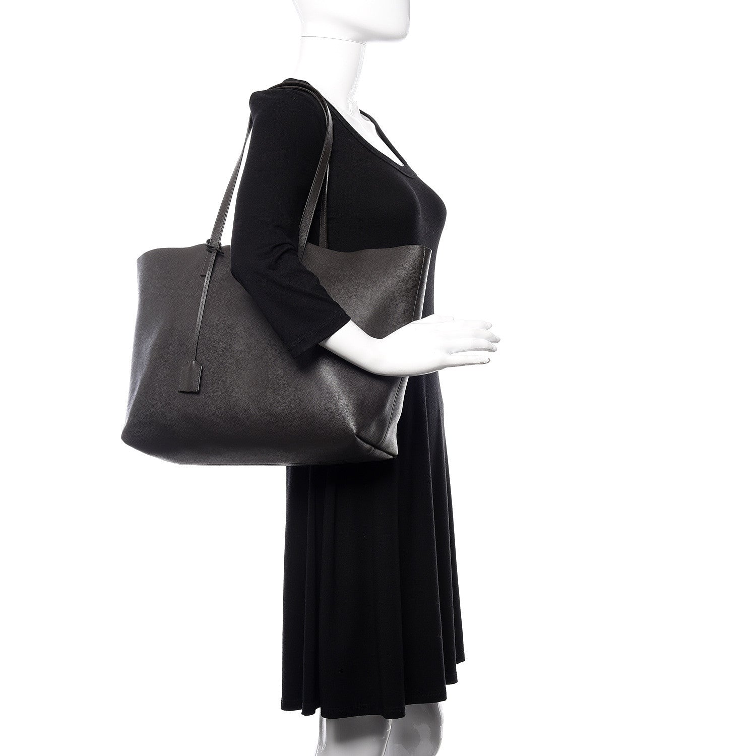 Saint Laurent Calfskin Large Shopping Tote Dark Grey 2 of 21