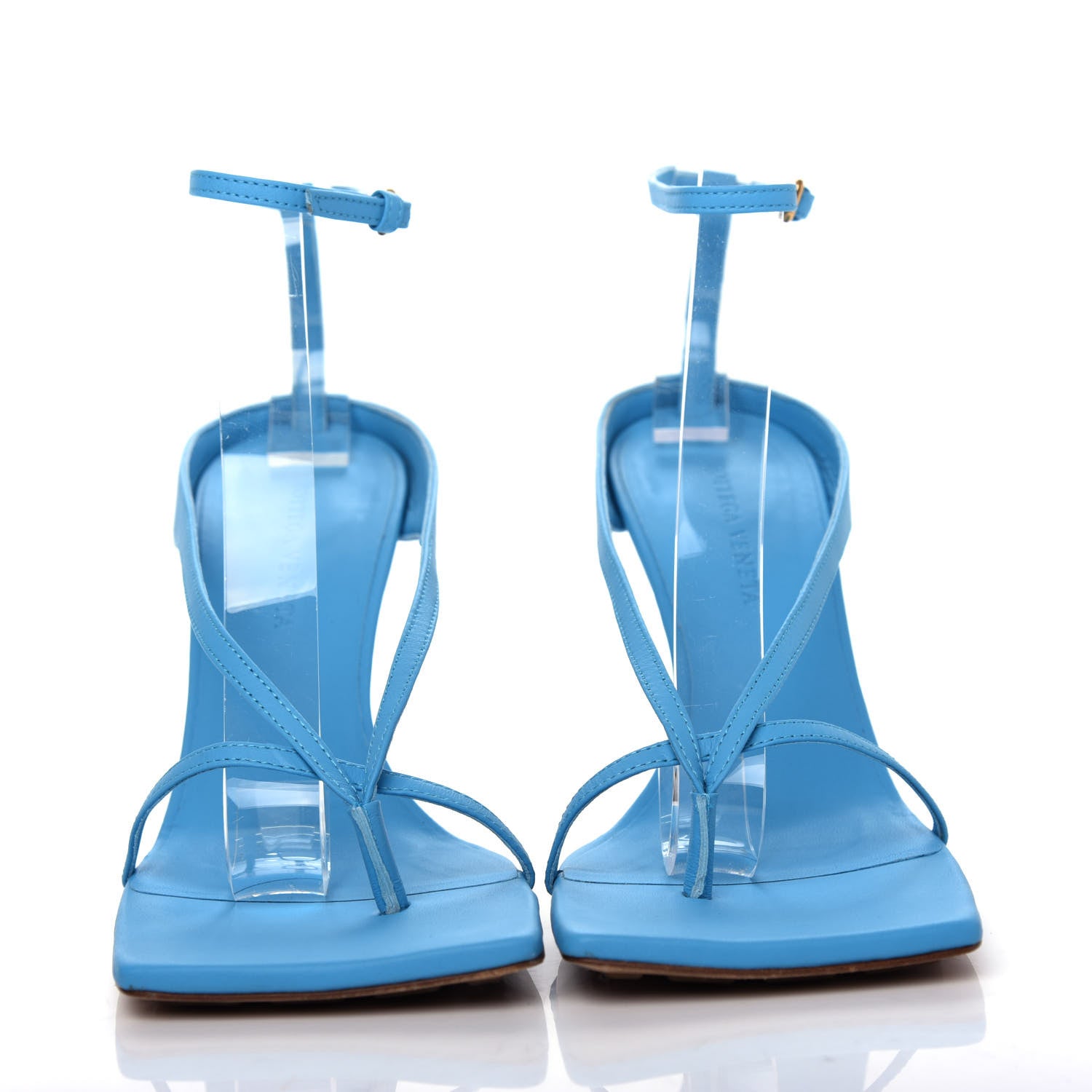 Bottega Veneta Lambskin Stretch Multi Strap 90mm Sandals 40 Sky Blue 2 of 10