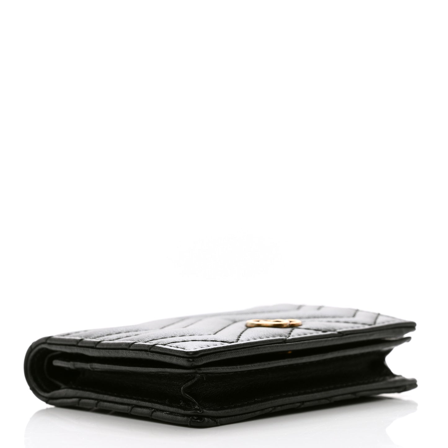 Calfskin Matelasse GG Marmont Card Case Black