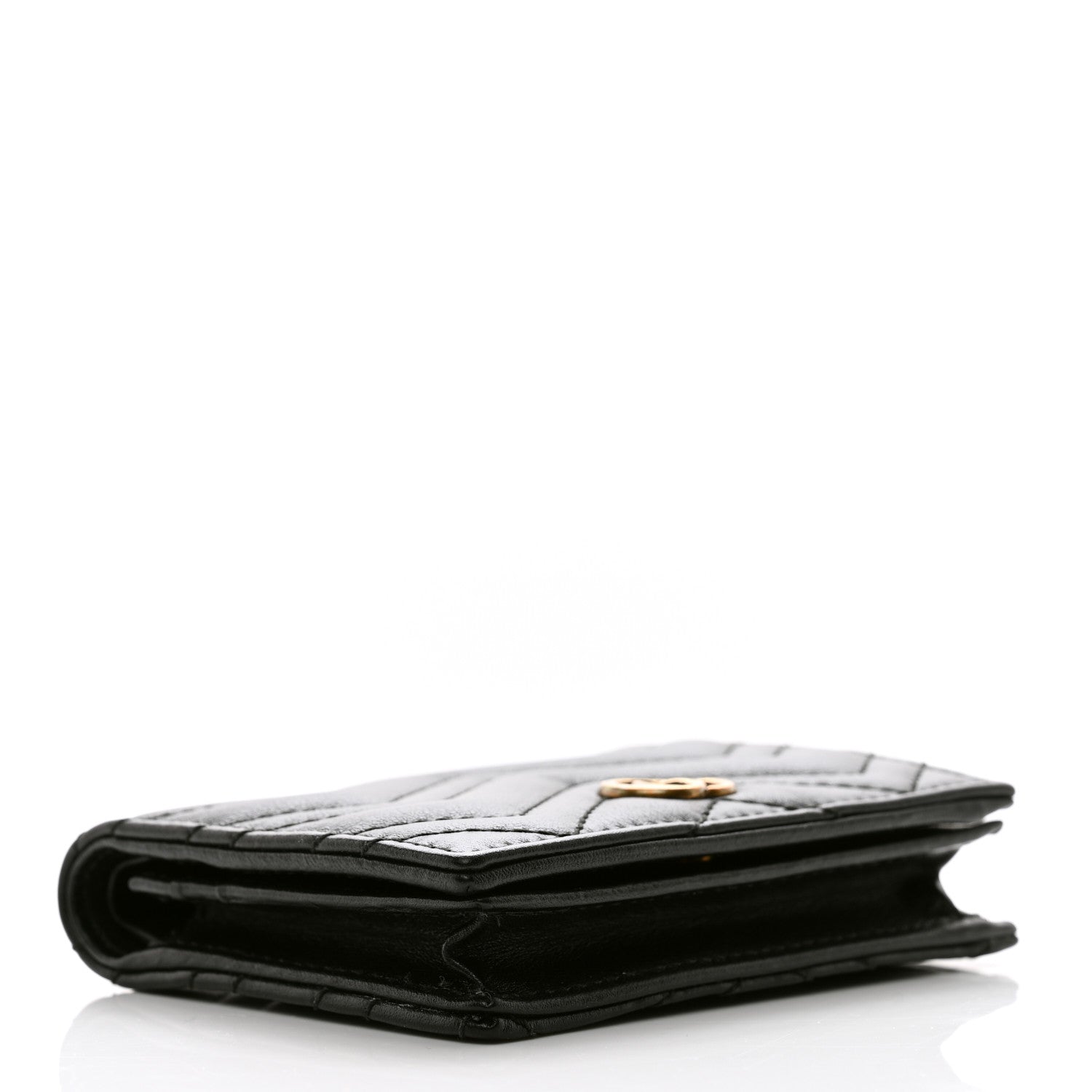 Gucci Calfskin Matelasse GG Marmont Card Case Black 4 of 9