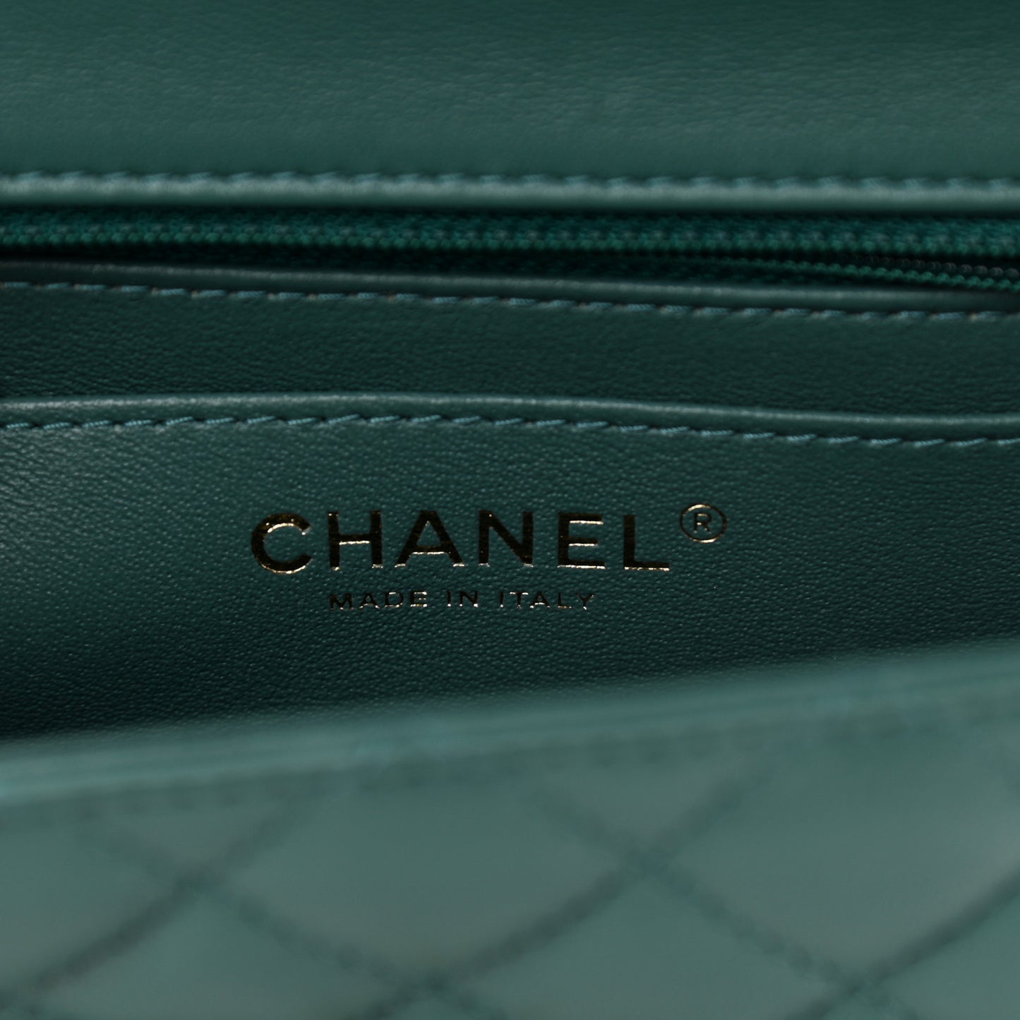 Lambskin Quilted Mini Square Flap Green